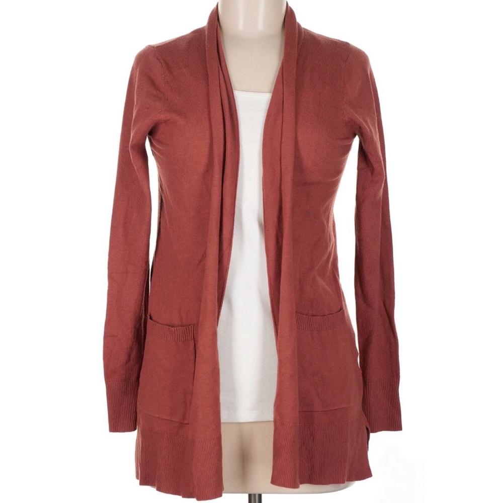 🌟3/$20 Eligible! Pink Clover Women's Open Front Cardigan - Warm Rust/Brown Color